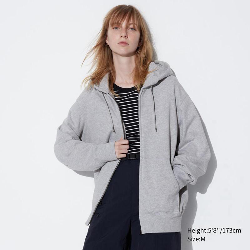 Uniqlo Sweat Zipped Men Hoodie Grey  US |  TVWJ-74356