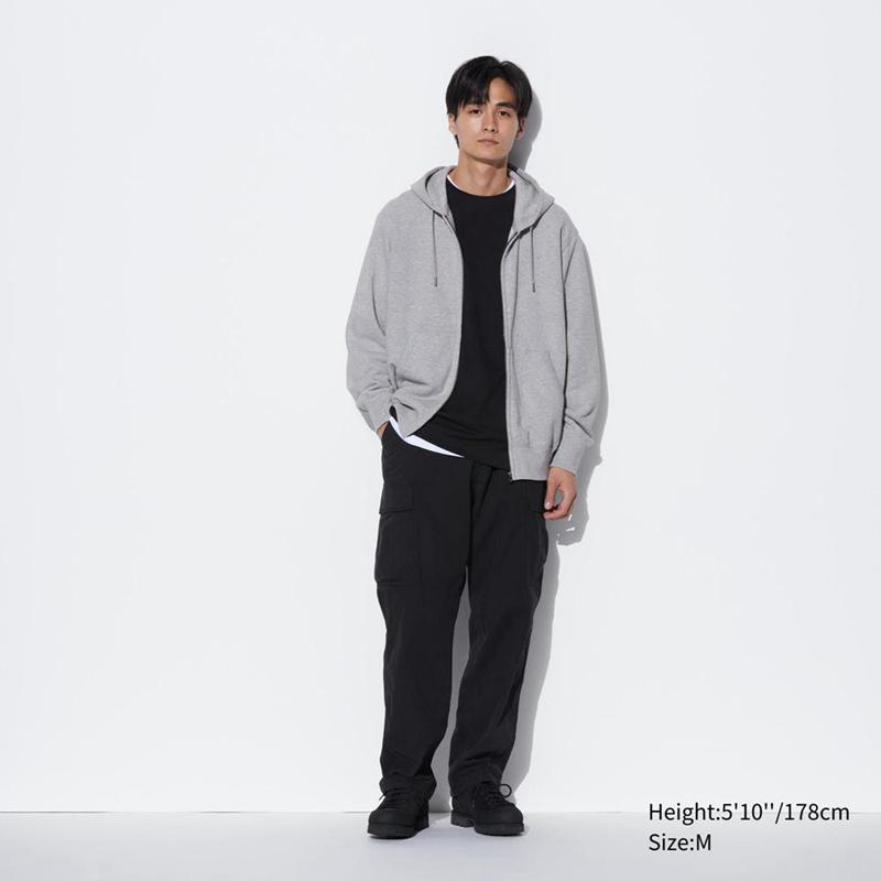 Uniqlo Sweat Zipped Men Hoodie Grey  US |  TVWJ-74356