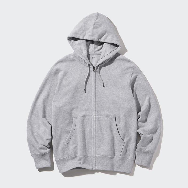 Uniqlo Sweat Zipped Men Hoodie Grey  US |  TVWJ-74356