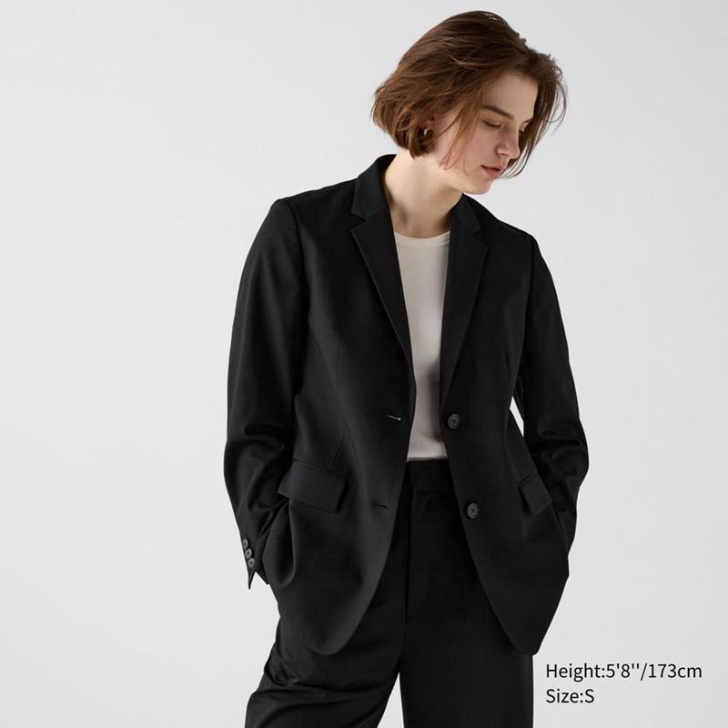 Uniqlo Tailored Women Jackets Black  US |  ABYM-78561