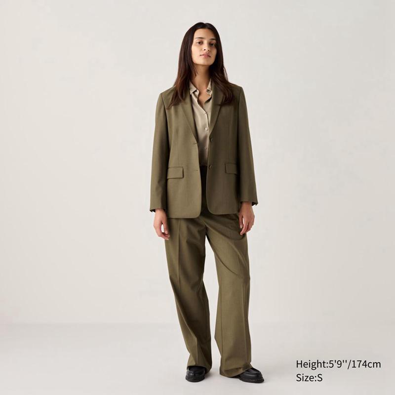 Uniqlo Tailored Women Jackets Dark Grey  US |  VXRG-70215