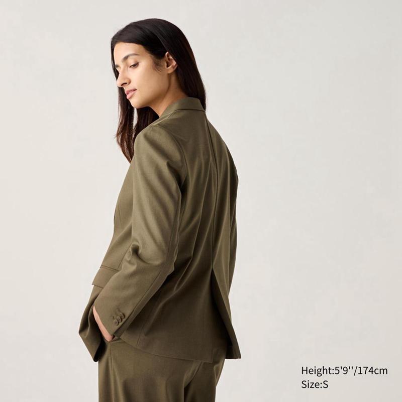 Uniqlo Tailored Women Jackets Dark Grey  US |  VXRG-70215