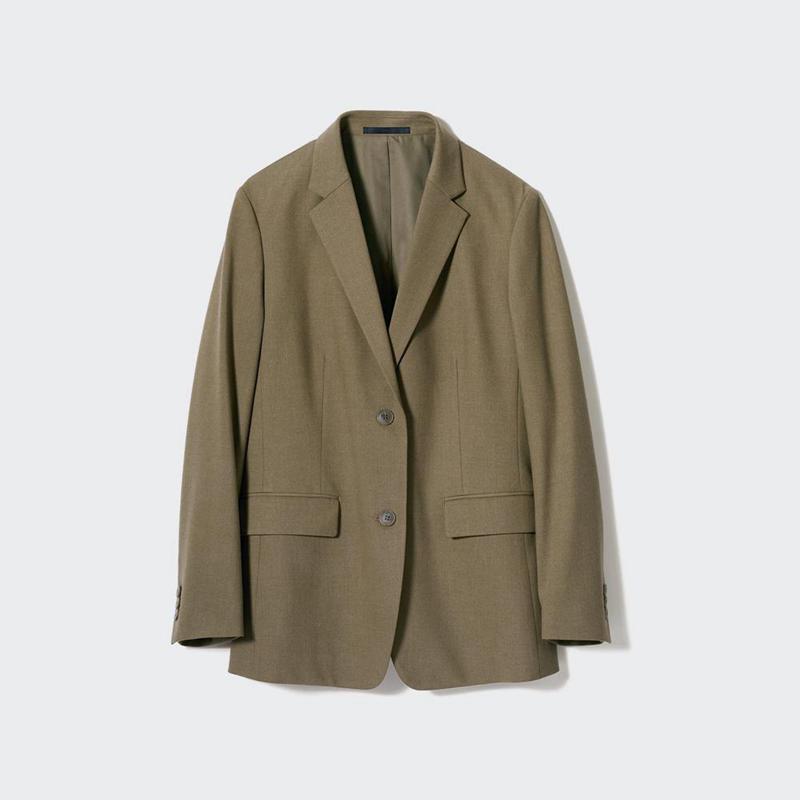 Uniqlo Tailored Women Jackets Olive  US |  CAZV-42619