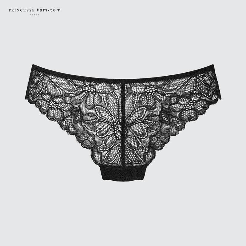 Uniqlo Thin Lace Knickers Women Briefs Black  US |  NHPJ-97518