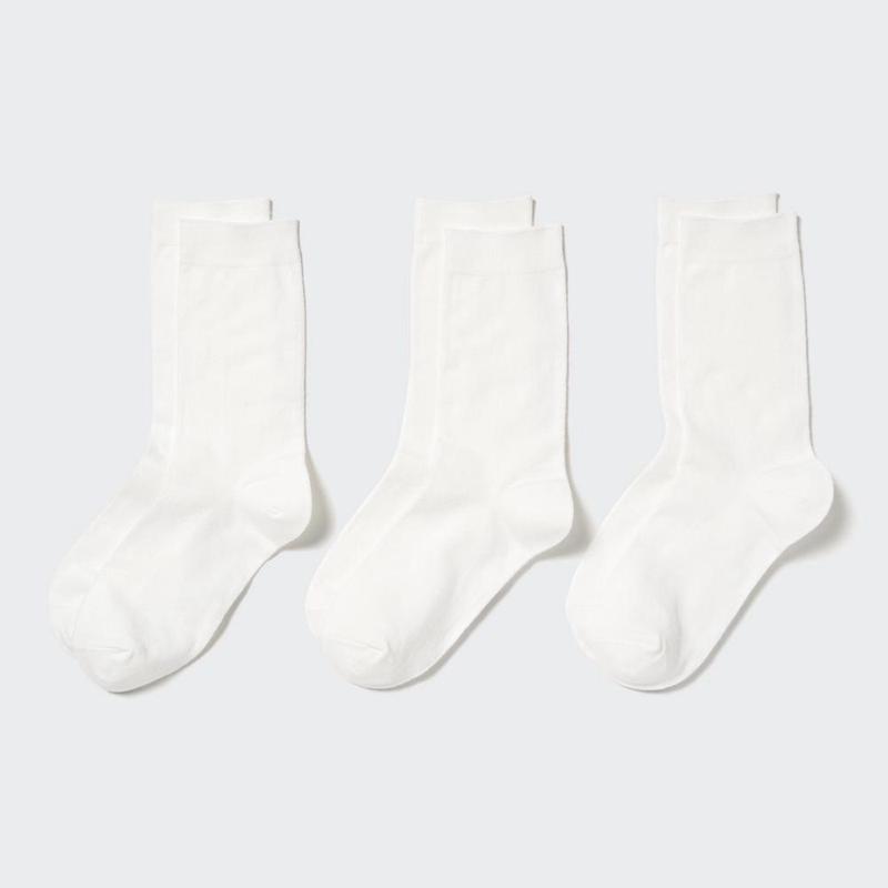 Uniqlo (Three Pairs) Women Socks Tights White  US |  VZOR-46798