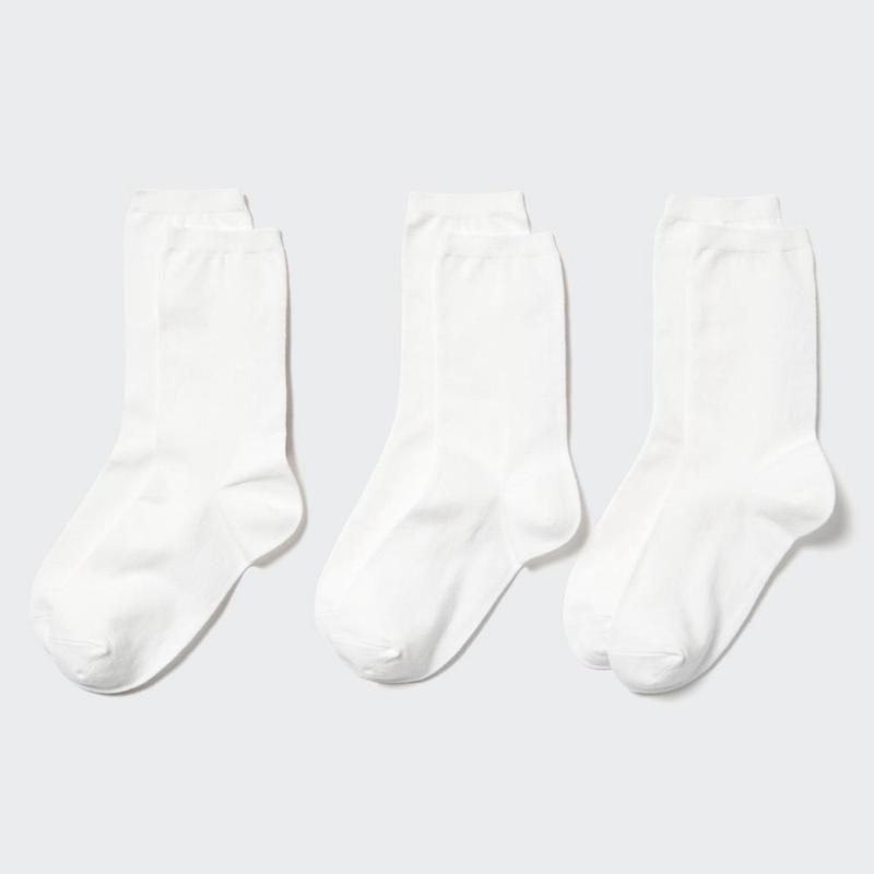 Uniqlo (Three Pairs) Women Socks Tights White  US |  MLZB-10825