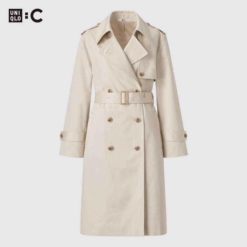 Uniqlo Trench Women Coats Natural  US |  LBWS-29810