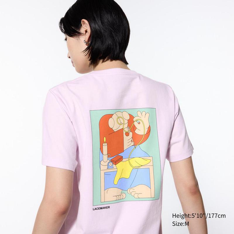 Uniqlo UTGP2024: Discoveries of the Louvre UT Graphic Women T-Shirts Light Purple  US |  VGOS-28461