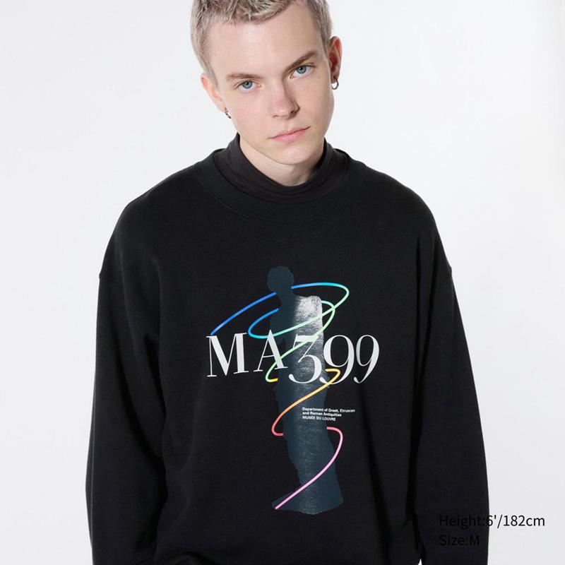 Uniqlo UT Archive Louvre Graphic Men Sweatshirt Black  US |  GTSM-50692