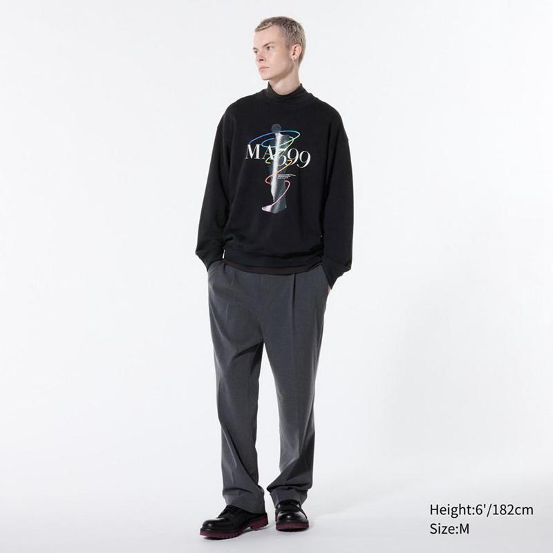 Uniqlo UT Archive Louvre Graphic Men Sweatshirt Black  US |  JVGH-43916