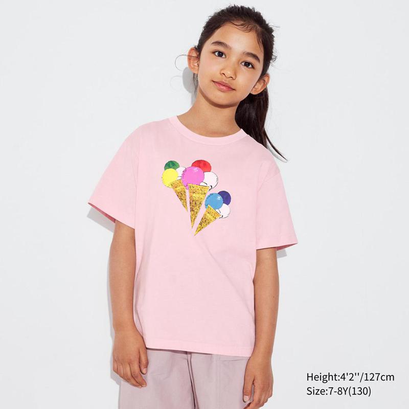 Uniqlo UT Archive NY POP ART Graphic Kids' T-Shirt Pink  US |  ZBDI-34016