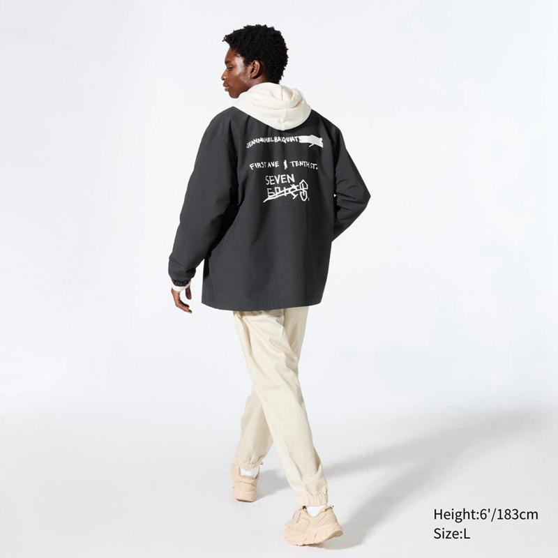 Uniqlo UT Graphic Coach (Jean-Michel Basquiat) Men Jackets Black  US |  MOPQ-12945