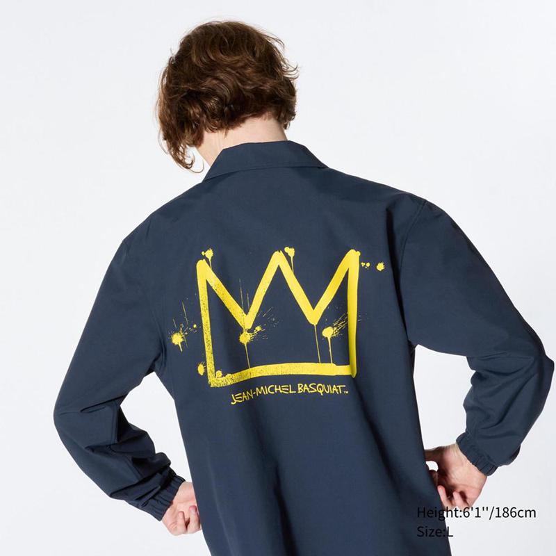 Uniqlo UT Graphic Coach (Jean-Michel Basquiat) Men Jackets Navy  US |  FZSV-41857