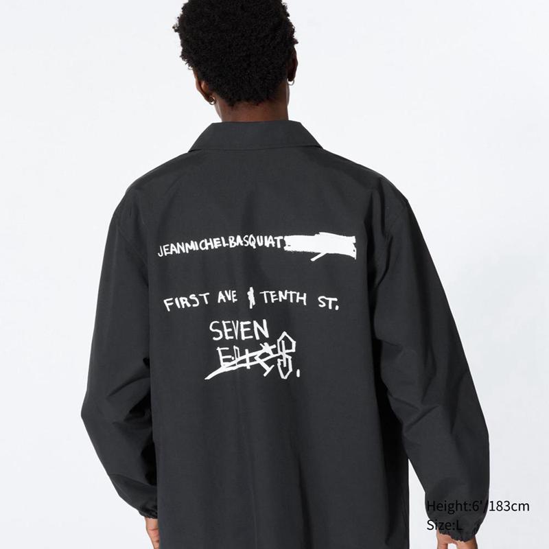 Uniqlo UT Graphic Coach (Jean-Michel Basquiat) Men Jackets Black  US |  NBRW-27859