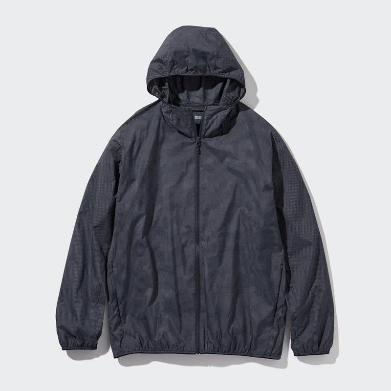 Uniqlo UV Protection Pocketable (Print) Men Parka Black  US |  JAYO-96425