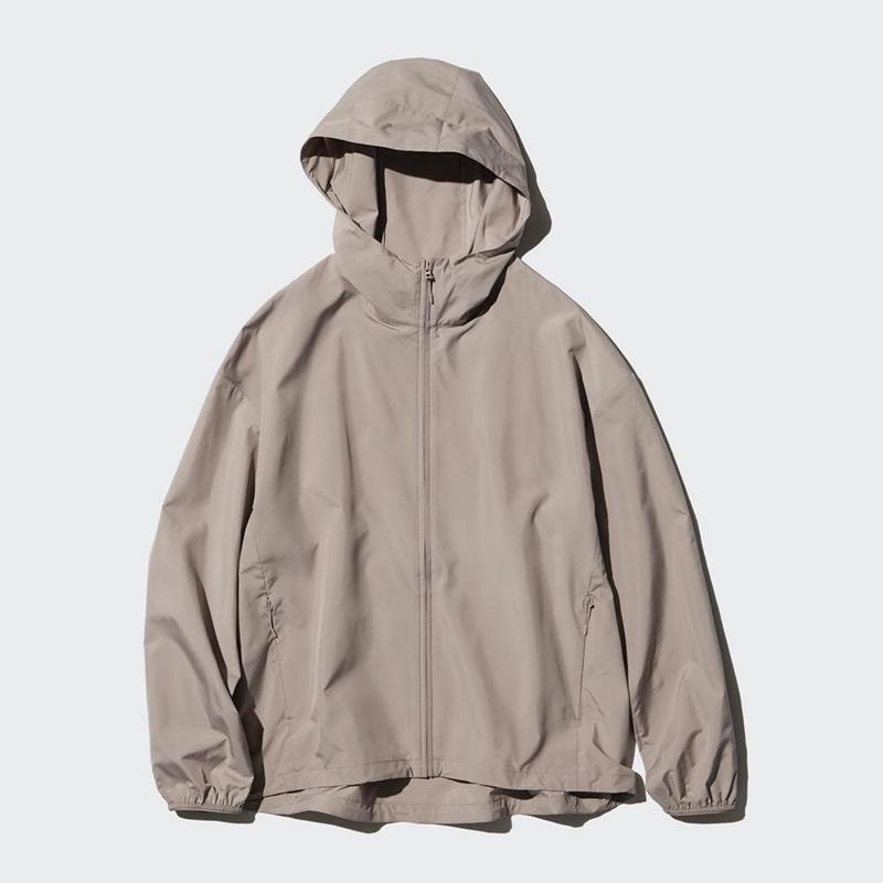 Uniqlo UV Protection Pocketable Women Parka Light Grey  US |  NJGH-65039