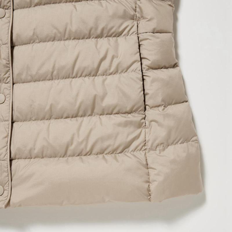 Uniqlo Ultra Light Down Compact Women Down Vest Beige  US |  XKNG-69310