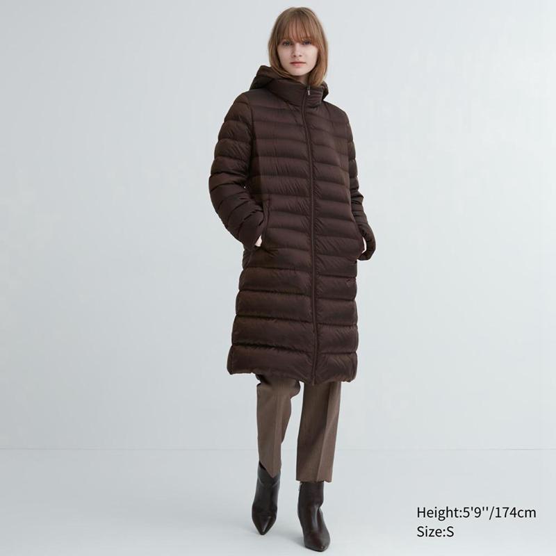 Uniqlo Ultra Light Down Long Women Coats Black  US |  XLGY-78506