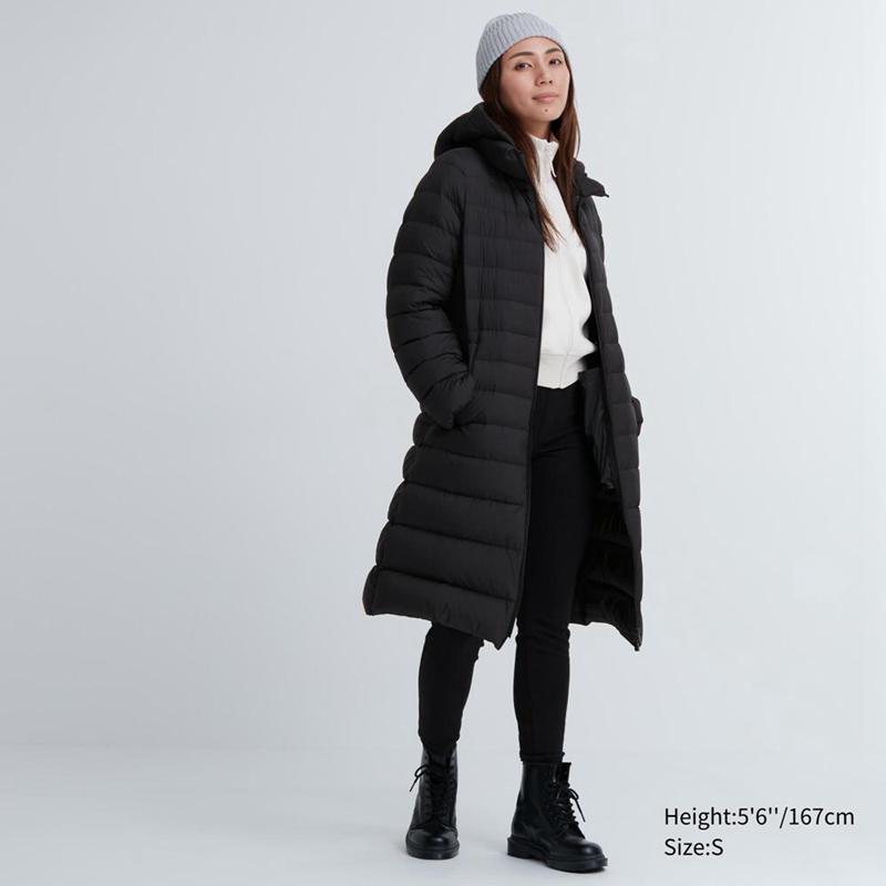 Uniqlo Ultra Light Down Long Women Coats Black  US |  XLGY-78506