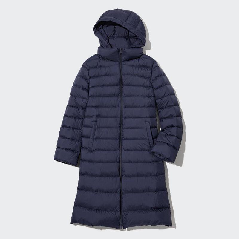 Uniqlo Ultra Light Down Long Women Coats Navy  US |  KFSA-53149