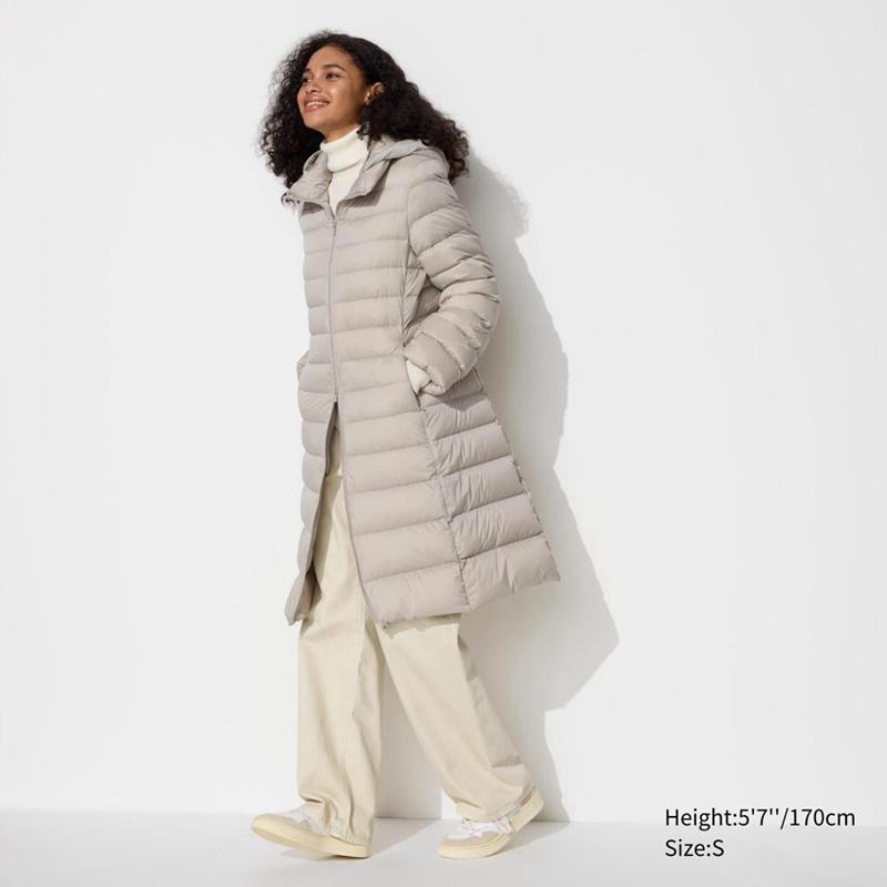 Uniqlo Ultra Light Down Long Women Coats Beige  US |  HWLJ-68297