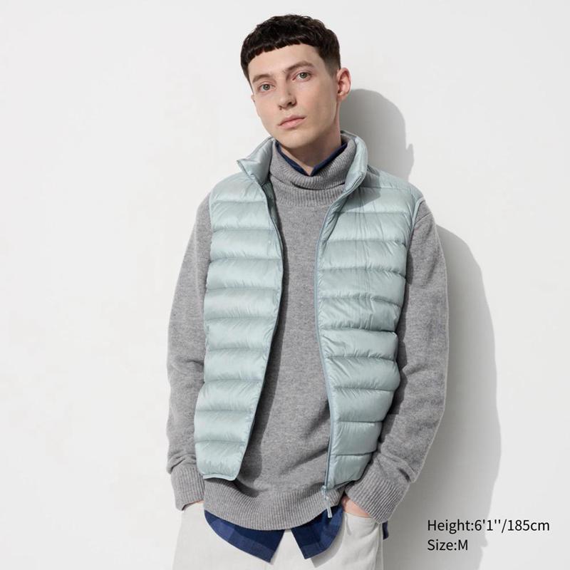 Uniqlo Ultra Light Men Down Vest Light Grey  US |  VBYW-95146