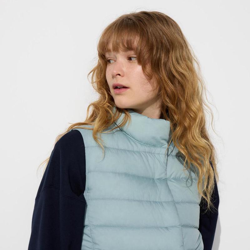 Uniqlo Ultra Light Women Down Vest Light Blue  US |  GXKI-67420