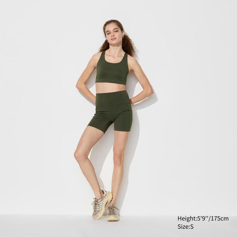 Uniqlo Ultra Stretch AIRism Active Women Shorts Dark Green  US |  XPMU-94781