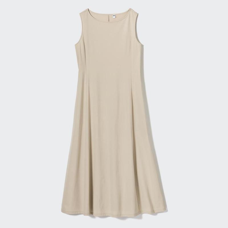 Uniqlo Ultra Stretch AIRism (Sleeveless) Women Dress Brown  US |  IALX-87324