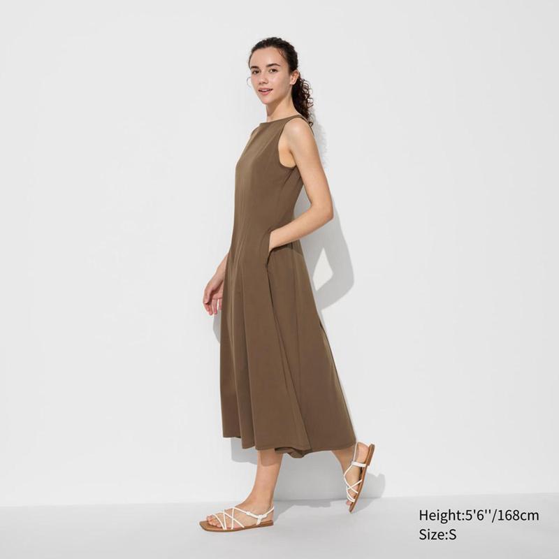 Uniqlo Ultra Stretch AIRism (Sleeveless) Women Dress Brown  US |  IALX-87324