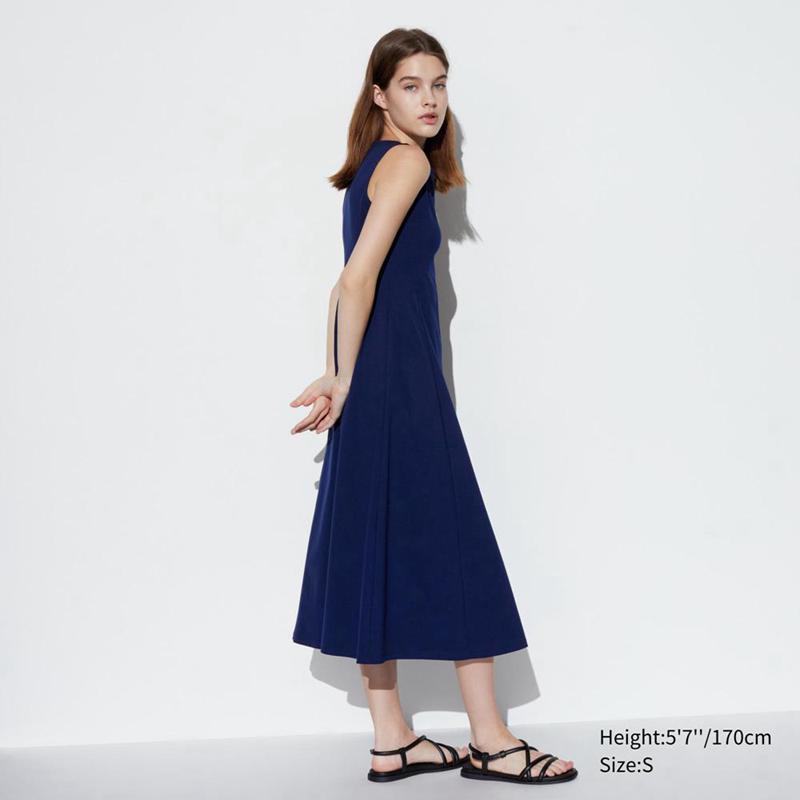 Uniqlo Ultra Stretch AIRism (Sleeveless) Women Dress Navy  US |  DGEF-28046