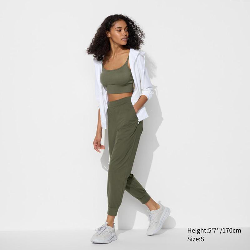 Uniqlo Ultra Stretch AIRism Women Joggers Olive  US |  PMLW-28749