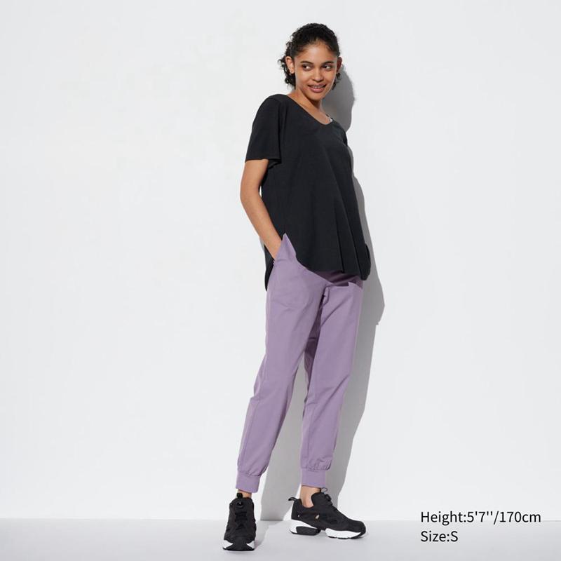 Uniqlo Ultra Stretch AIRism Women Joggers Purple  US |  OEAV-25189