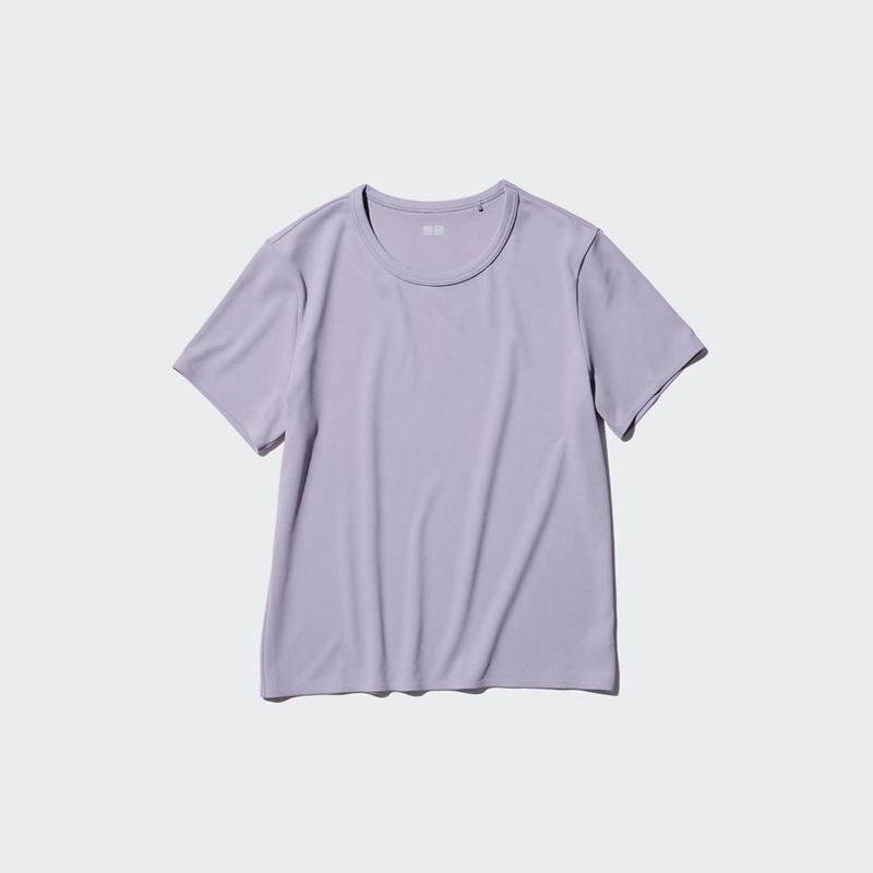 Uniqlo Ultra Stretch AIRism Women T-Shirts Pink  US |  FKEA-34861