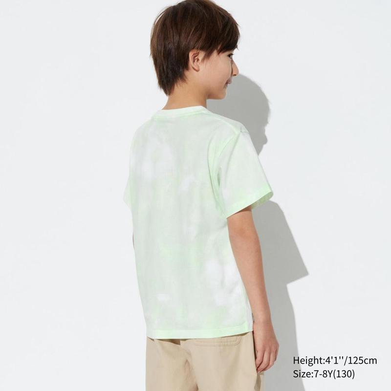 Uniqlo Ultra Stretch DRY-EX Crew Neck (Printed) Kids' T-Shirt Light Green  US |  OCWH-18250