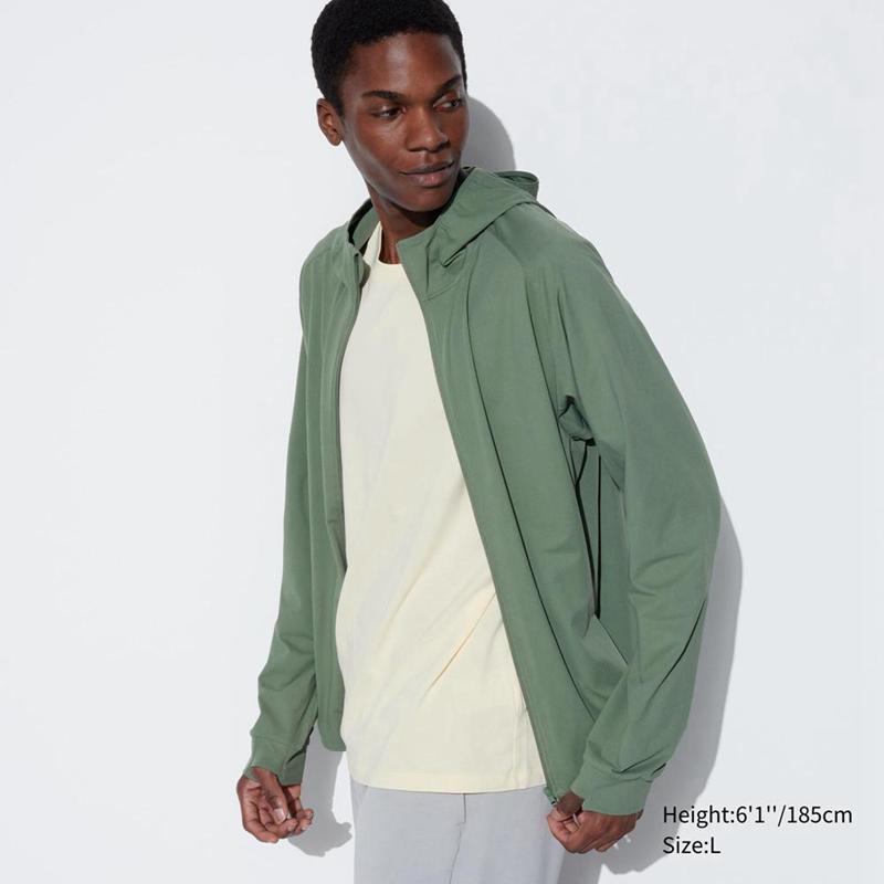 Uniqlo Ultra Stretch DRY-EX Zipped Men Hoodie Green  US |  PEUC-36412