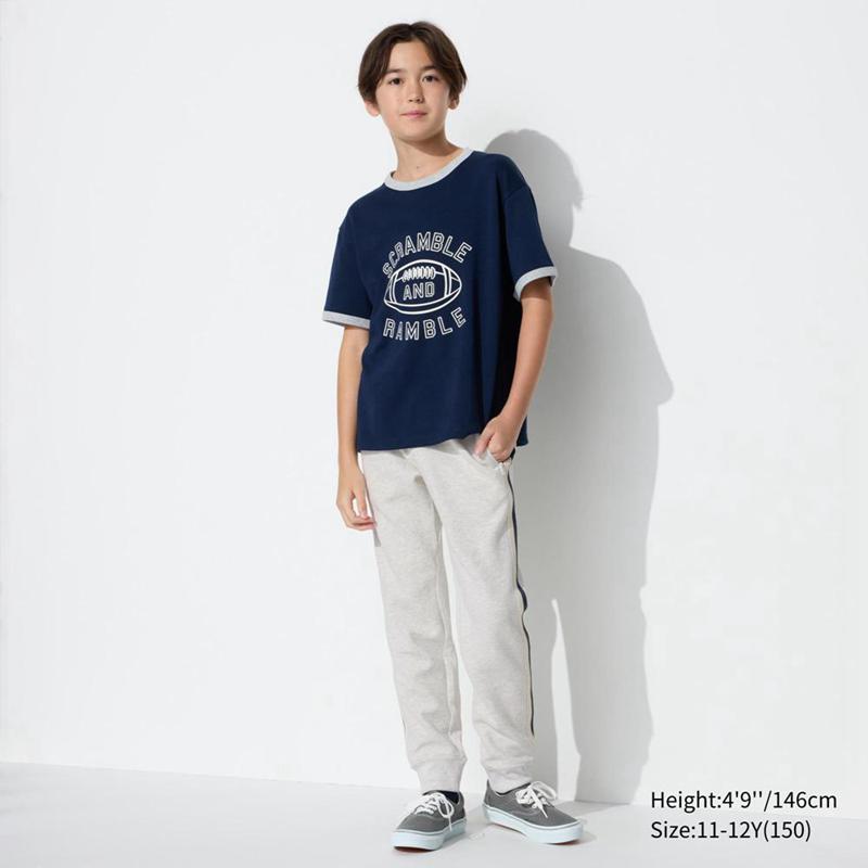 Uniqlo Ultra Stretch DRY (Side Line) Kids' Joggers Black  US |  VDXB-96874