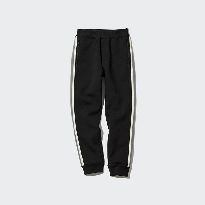 Uniqlo Ultra Stretch DRY (Side Line) Kids\' Joggers Black  US |  VDXB-96874