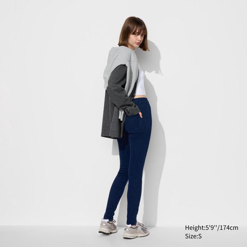 Uniqlo Ultra Stretch (Denim, Long) Women Leggings Blue  US |  GZAY-17695