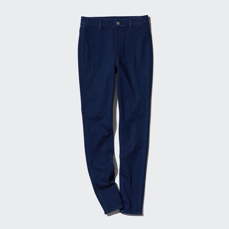 Uniqlo Ultra Stretch (Denim, Long) Women Leggings Blue  US |  GZAY-17695