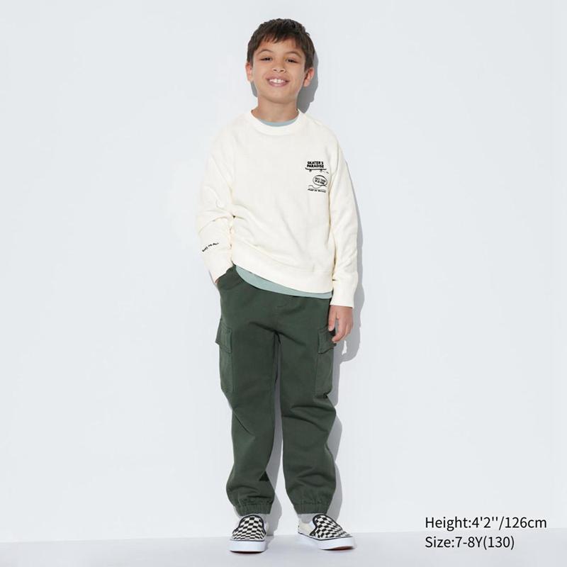 Uniqlo Ultra Stretch (Graphic) Kids' Sweatshirts Off White  US |  YJQH-57198