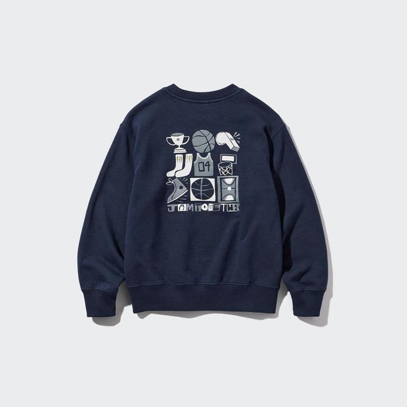 Uniqlo Ultra Stretch (Graphic) Kids' Sweatshirts Navy  US |  UDIE-40185