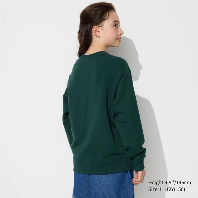 Uniqlo Ultra Stretch (Graphic) Kids' Sweatshirts Green  US |  UNWO-25098