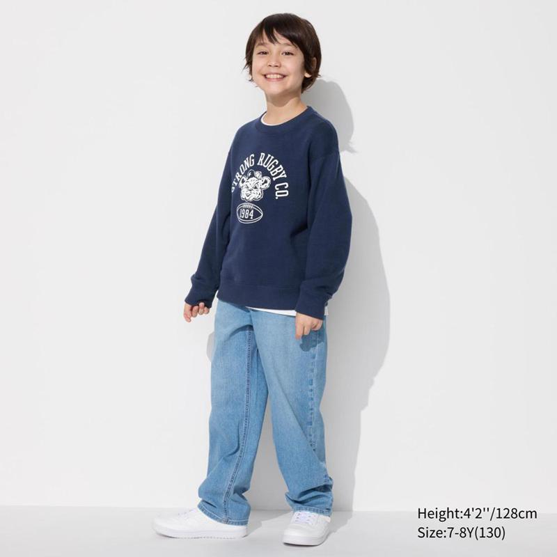 Uniqlo Ultra Stretch Graphic Kids' Sweatshirts Navy  US |  KYZB-58639