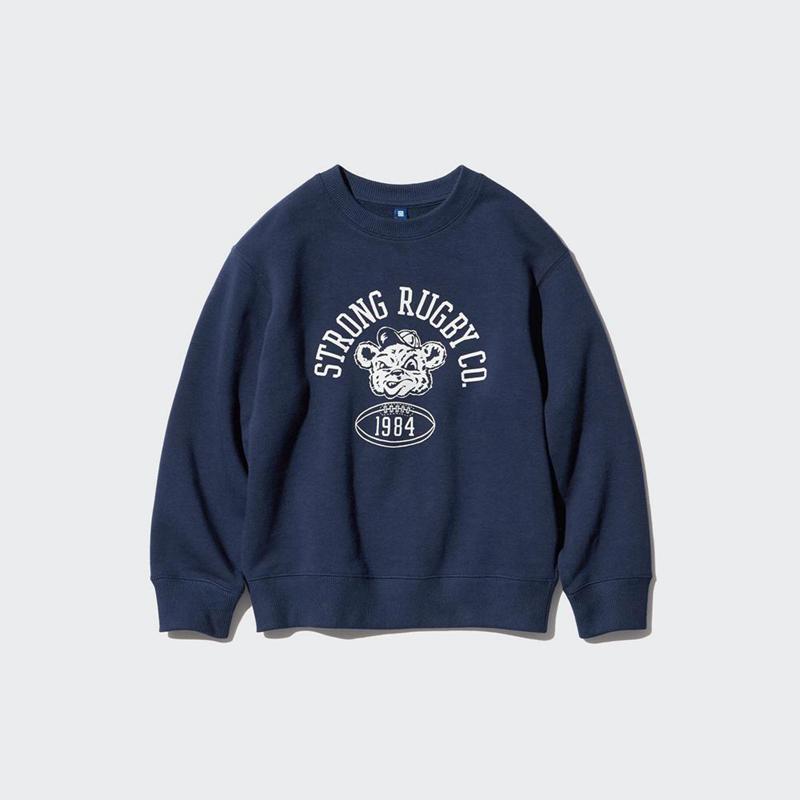 Uniqlo Ultra Stretch Graphic Kids' Sweatshirts Navy  US |  KYZB-58639