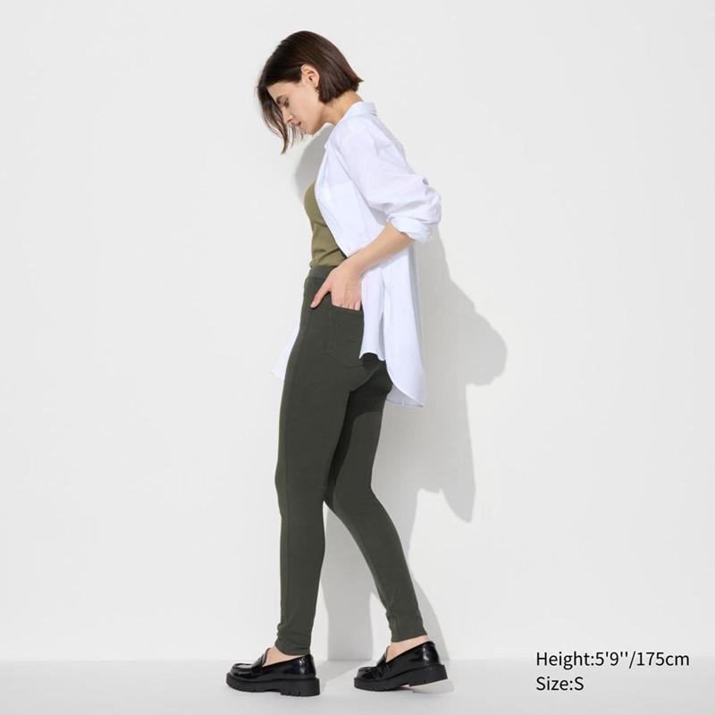 Uniqlo Ultra Stretch (Long) Women Leggings Black  US |  HTYQ-86914