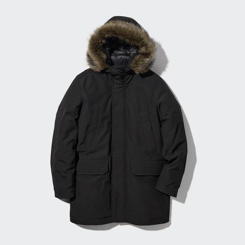 Uniqlo Ultra Warm Hybrid Down Men Coat Black  US |  PKYQ-92345