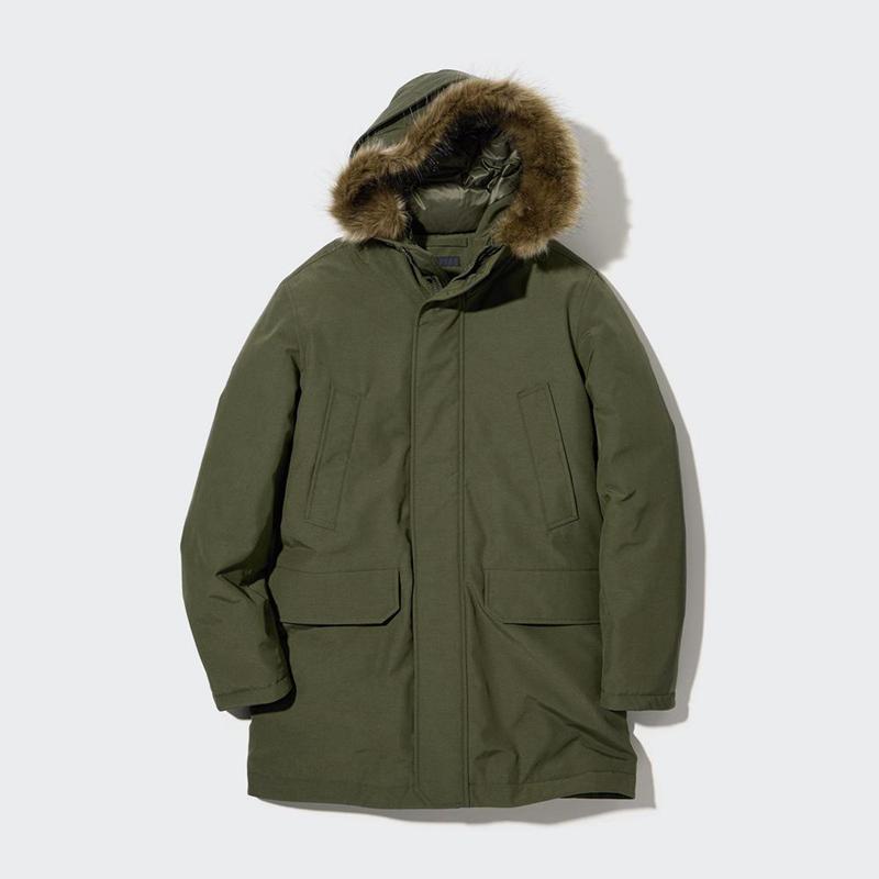 Uniqlo Ultra Warm Hybrid Down Men Coat Olive  US |  ZRNE-09268