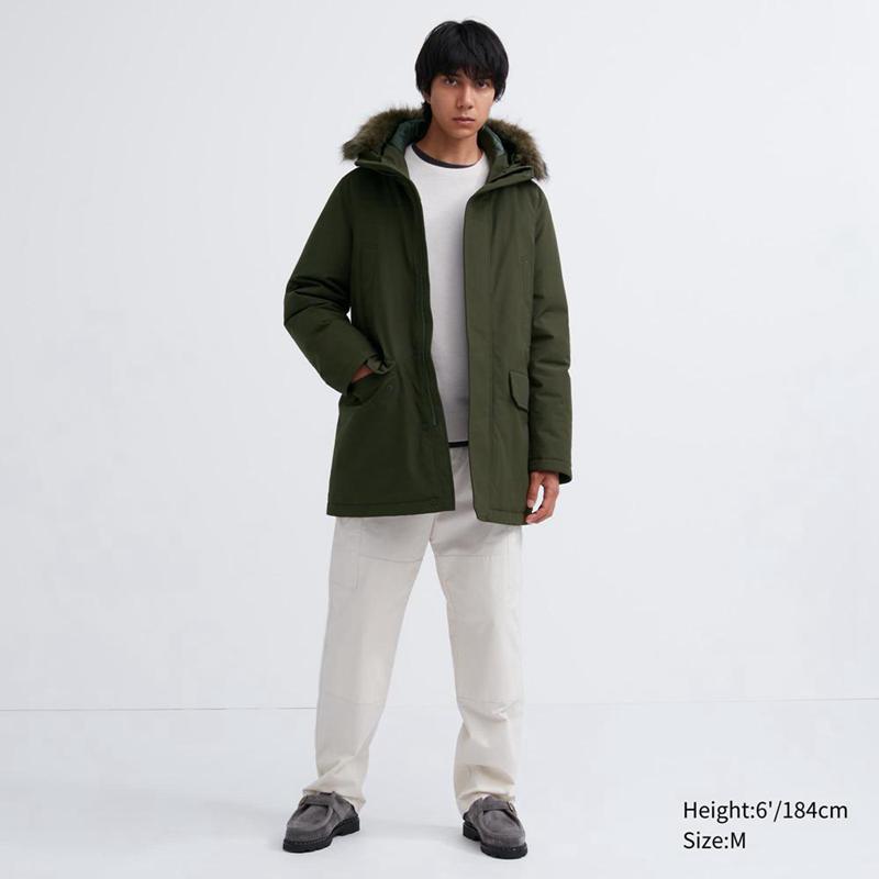 Uniqlo Ultra Warm Hybrid Down Men Coat Olive  US |  TSPW-23560