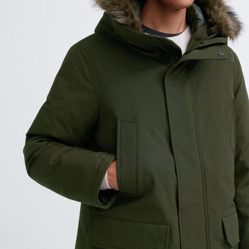 Uniqlo Ultra Warm Hybrid Down Men Coat Olive  US |  TSPW-23560